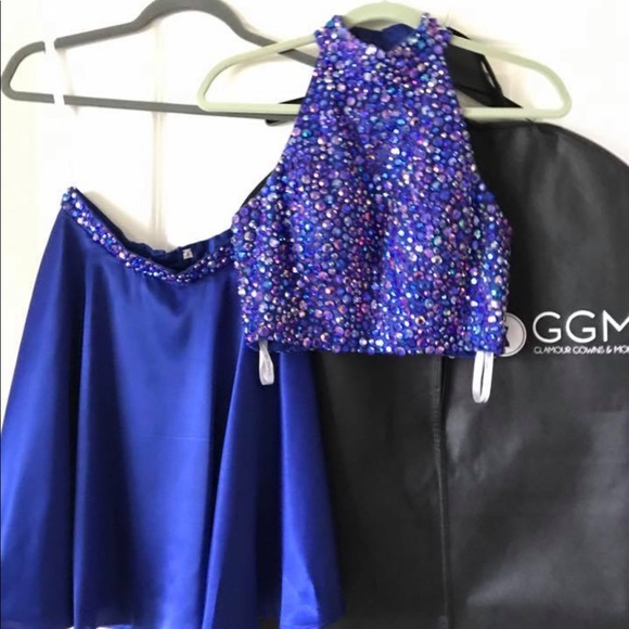 sherri hill royal blue short dress